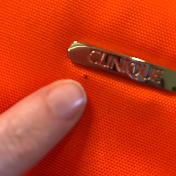 Clinique Pink Orange Tot Bag with attached wristlet - Picture 8 of 13